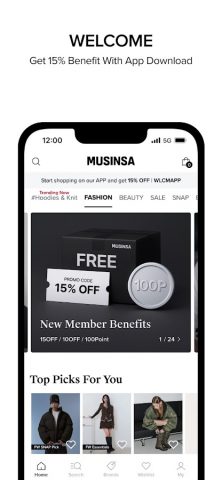 MUSINSA — K-Fashion & Style для Android — скриншот 1