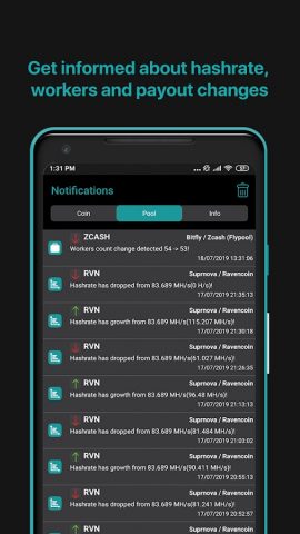 Miner Box: Crypto pool monitor для Android — скриншот 4
