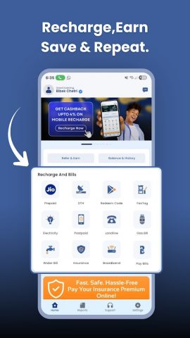 Mobile Recharge Commission App для Android — скриншот 1