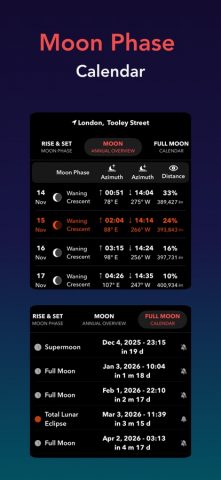 Moon Tracker для iOS — скриншот 4