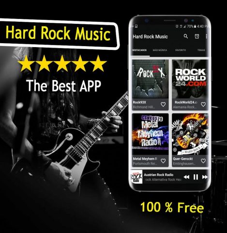 Музыка Hard Rock для Android — скриншот 1