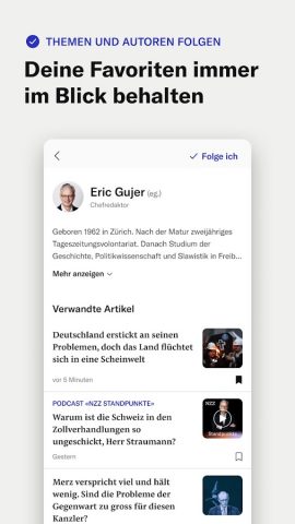 NZZ Nachrichten для Android — скриншот 5