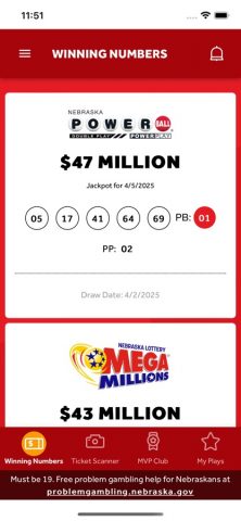 Nebraska Lottery для iOS — скриншот 1