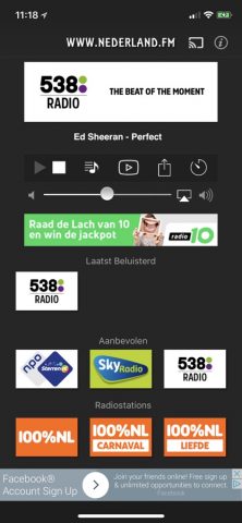 Nederland.FM Radio для iOS — скриншот 2