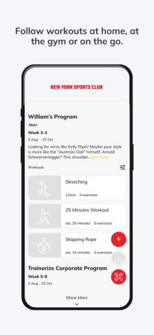New York Sports Club для iOS — скриншот 3