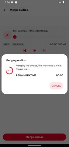 Объединить аудиофайлы для Android — скриншот 3