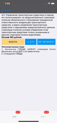 Памятка сотруднику ГИБДД для iOS — скриншот 3