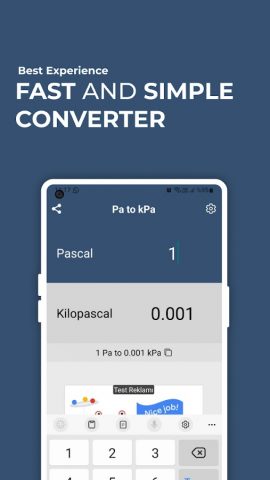 Pascal to KiloPascal Converter для Android — скриншот 1