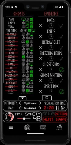 Phasmophobia Evidence Tool для Android — скриншот 3
