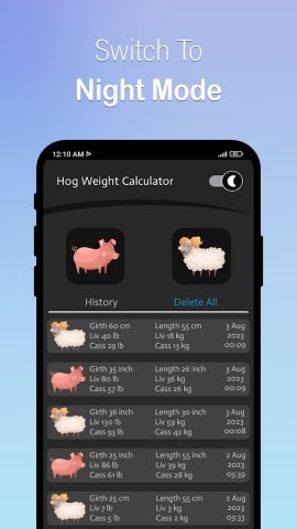 Pig Weight Calculator для Android — скриншот 4