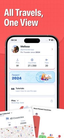 Pin Traveler: Track Travel Map для iOS — скриншот 3
