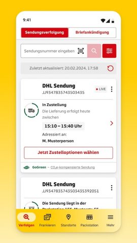 Post & DHL для Android — скриншот 1