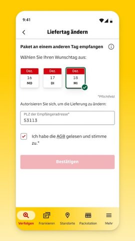 Post & DHL для Android — скриншот 3