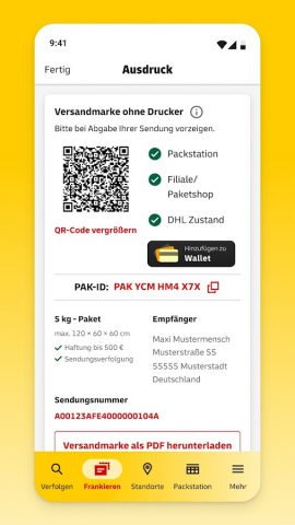 Post & DHL для Android — скриншот 4