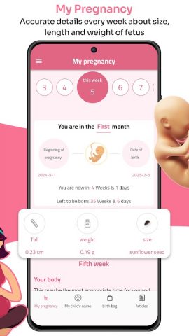 Pregnancy calculator | Tracker для Android — скриншот 4