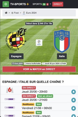 Programme TV Sport для Android — скриншот 3