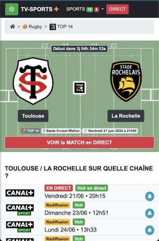 Programme TV Sport для Android — скриншот 4