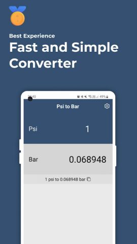 Psi to Bar Converter для Android — скриншот 1