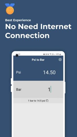 Psi to Bar Converter для Android — скриншот 2