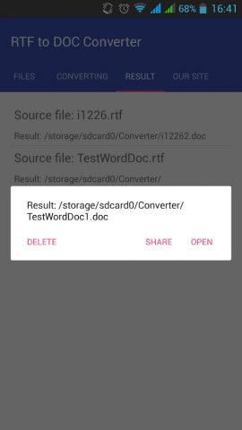 RTF to DOC Converter для Android — скриншот 5