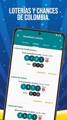 Resultado Loterías Colombia для Android — скриншот 1