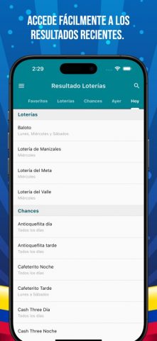 Resultado Loterías Colombia для iOS — скриншот 3