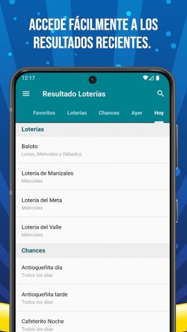 Resultado Loterías Colombia для Android — скриншот 3