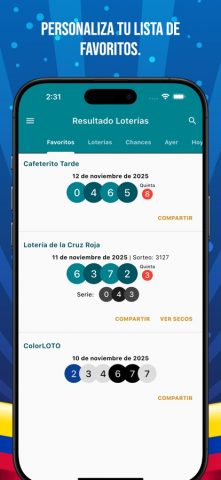 Resultado Loterías Colombia для iOS — скриншот 5