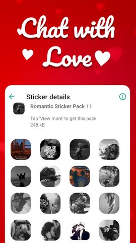 Romantic Stickers for WA — скриншот 1