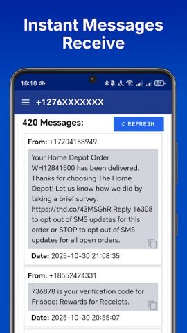 SMS Numbers Receive SMS Online для Android — скриншот 4