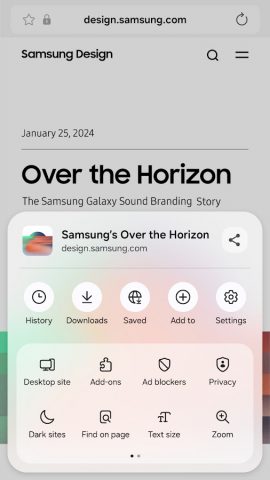 Samsung Internet Browser для Android — скриншот 2