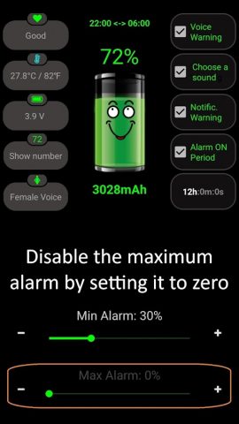 Сигнализация батареи для Android — скриншот 4