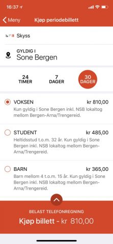 Skyss Billett для iOS — скриншот 4