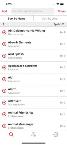 Spells List 5e для iOS — скриншот 1