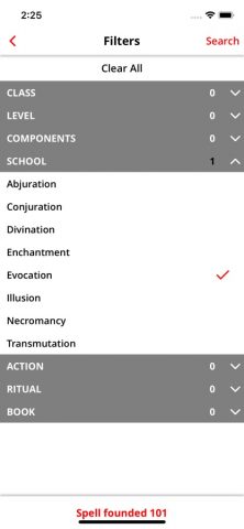 Spells List 5e для iOS — скриншот 4