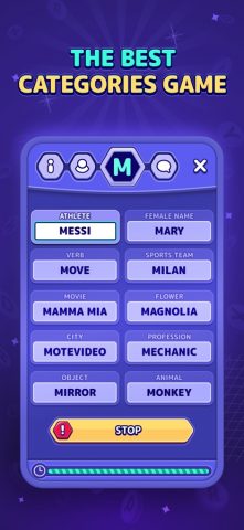 StopotS — The Categories Game для iOS — скриншот 1