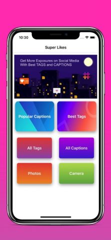 Super Likes Hashtags& Captions для iOS — скриншот 1