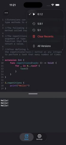 Swifty Compiler: Swift IDE для iOS — скриншот 2