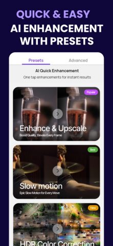 TOVA — Tokti AI Video Enhancer для iOS — скриншот 1
