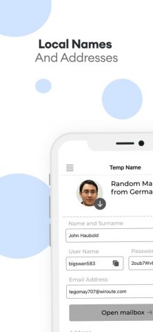 Temp Name — Person Generator для iOS — скриншот 3