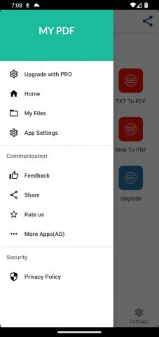Text to pdf для Android — скриншот 2