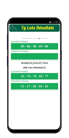Tg Loto Résultats для Android — скриншот 2