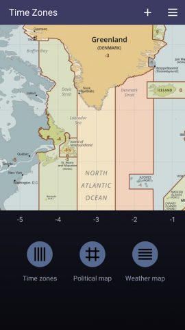 Time Zones для Android — скриншот 1