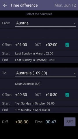 Time Zones для Android — скриншот 4