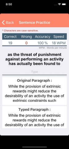 Typing Speed Test для iOS — скриншот 5