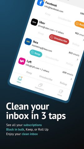 Unroll.Me — Inbox Mail Cleaner для Android — скриншот 1