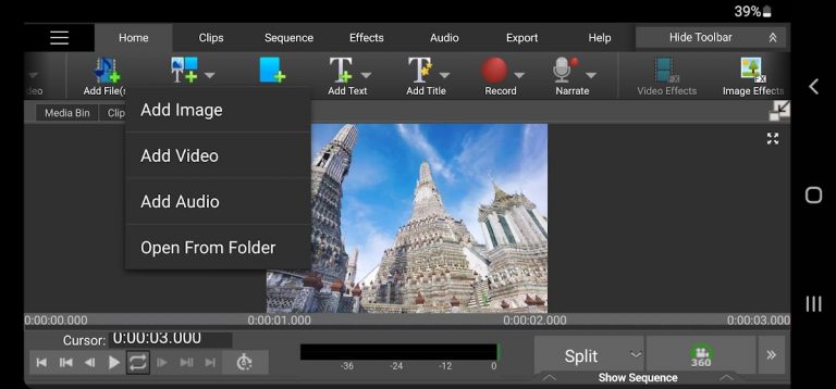 VideoPad Master’s Edition для Android — скриншот 3