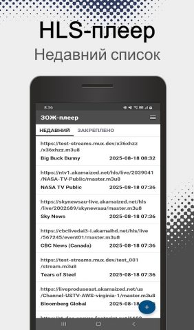 Видеоплеер HLS (m3u8) для Android — скриншот 5
