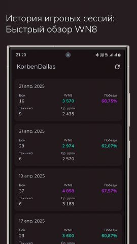 WoT Progress: Статистика (WN8) для Android — скриншот 5