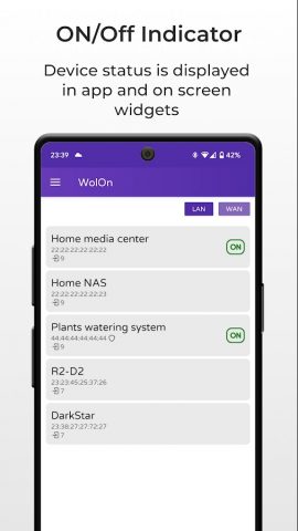 WolOn — Wake on LAN Widgets для Android — скриншот 1